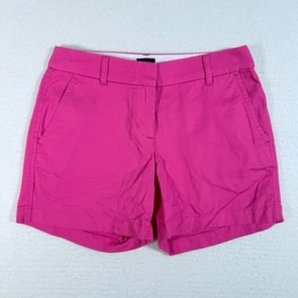 J.Crew Womens Size 2 Hot Pink Cotton Casual Everyday Chino‎ Shorts Barbiecore